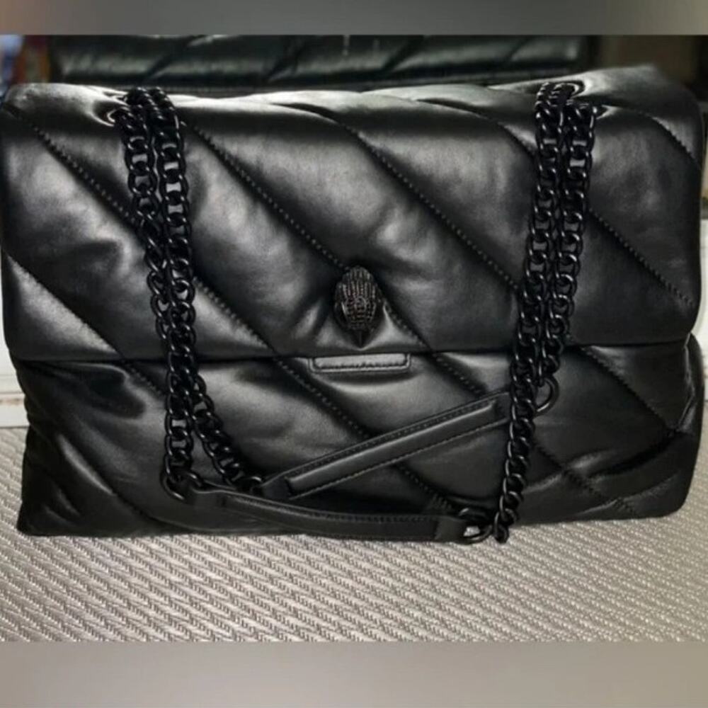 Kurt Geiger London Kensington XXL Soho Drench Black Leather Shoulder Bag